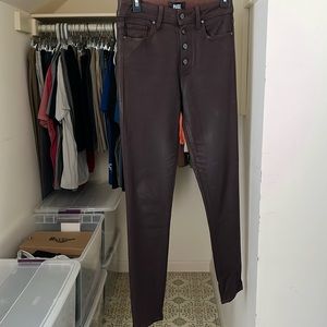 Paige “Hoxton” ankle coated denim jeans